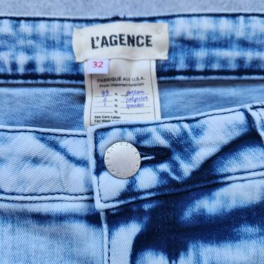 L'agence Womens Margot High Rise Skinny Jean Celestial Blue Acid Wash NWOT Sz 32 - Picture 9 of 14